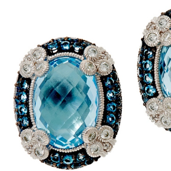 Judith Ripka Jewelry - JUDITH RIPKA STERLING SILVER 15.00 cttw BLUE TOPAZ